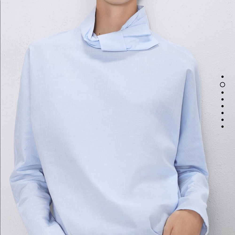 Zara knotted collar blouse top shirt bloggers fav